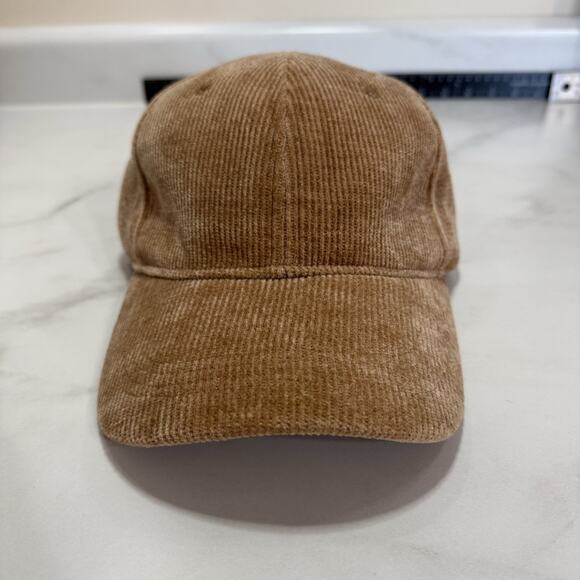 Anthropologie Women’s Brown Corduroy Baseball Cap Adjustable Slide Buckle Strap - Picture 2 of 7